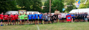Die hochmotivierten Mannschaften beim Völkerball-Ortsteilturnier